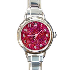 Pattern Background Square Modern Round Italian Charm Watch by Celenk