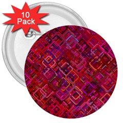 Pattern Background Square Modern 3  Buttons (10 Pack) 