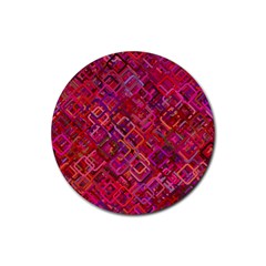 Pattern Background Square Modern Rubber Round Coaster (4 Pack)  by Celenk