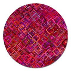 Pattern Background Square Modern Magnet 5  (round)