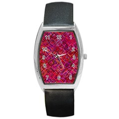 Pattern Background Square Modern Barrel Style Metal Watch by Celenk