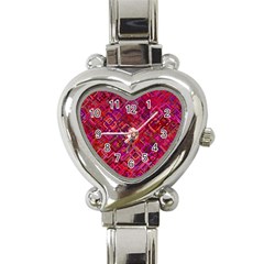 Pattern Background Square Modern Heart Italian Charm Watch by Celenk