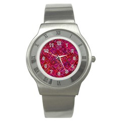 Pattern Background Square Modern Stainless Steel Watch by Celenk