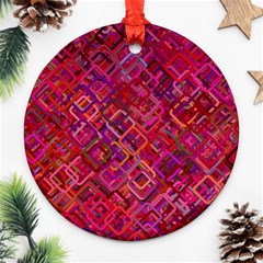 Pattern Background Square Modern Round Ornament (two Sides) by Celenk