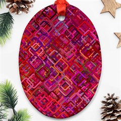 Pattern Background Square Modern Oval Ornament (two Sides) by Celenk