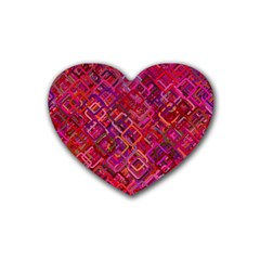 Pattern Background Square Modern Heart Coaster (4 Pack)  by Celenk