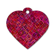 Pattern Background Square Modern Dog Tag Heart (one Side) by Celenk