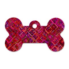 Pattern Background Square Modern Dog Tag Bone (one Side) by Celenk