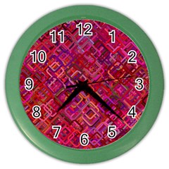 Pattern Background Square Modern Color Wall Clocks