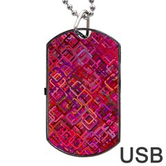 Pattern Background Square Modern Dog Tag Usb Flash (one Side) by Celenk