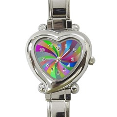 Spiral Background Design Swirl Heart Italian Charm Watch by Celenk