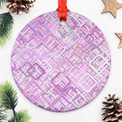 Pink Modern Background Square Ornament (round) by Celenk