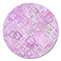 Pink Modern Background Square Magnet 5  (round) by Celenk