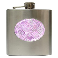 Pink Modern Background Square Hip Flask (6 Oz) by Celenk