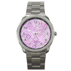 Pink Modern Background Square Sport Metal Watch by Celenk