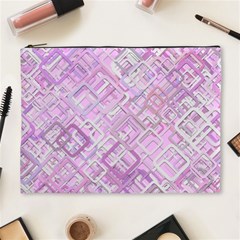 Pink Modern Background Square Cosmetic Bag (xl) by Celenk