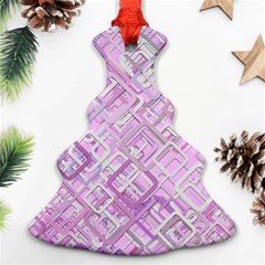 Pink Modern Background Square Ornament (christmas Tree)  by Celenk