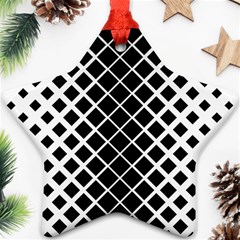 Square Diagonal Pattern Monochrome Ornament (star) by Celenk