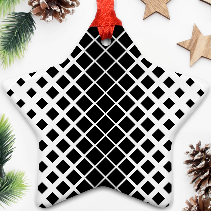 Square Diagonal Pattern Monochrome Ornament (Star)