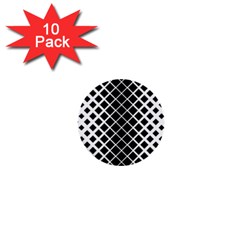 Square Diagonal Pattern Monochrome 1  Mini Buttons (10 Pack)  by Celenk