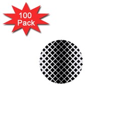 Square Diagonal Pattern Monochrome 1  Mini Buttons (100 Pack)  by Celenk