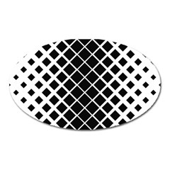 Square Diagonal Pattern Monochrome Oval Magnet by Celenk