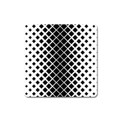 Square Diagonal Pattern Monochrome Square Magnet by Celenk