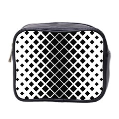 Square Diagonal Pattern Monochrome Mini Toiletries Bag 2-side by Celenk