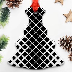 Square Diagonal Pattern Monochrome Christmas Tree Ornament (two Sides) by Celenk