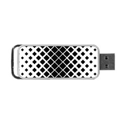 Square Diagonal Pattern Monochrome Portable Usb Flash (one Side) by Celenk