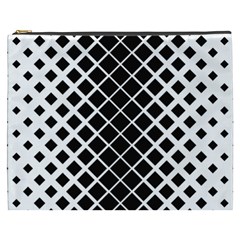 Square Diagonal Pattern Monochrome Cosmetic Bag (xxxl)  by Celenk