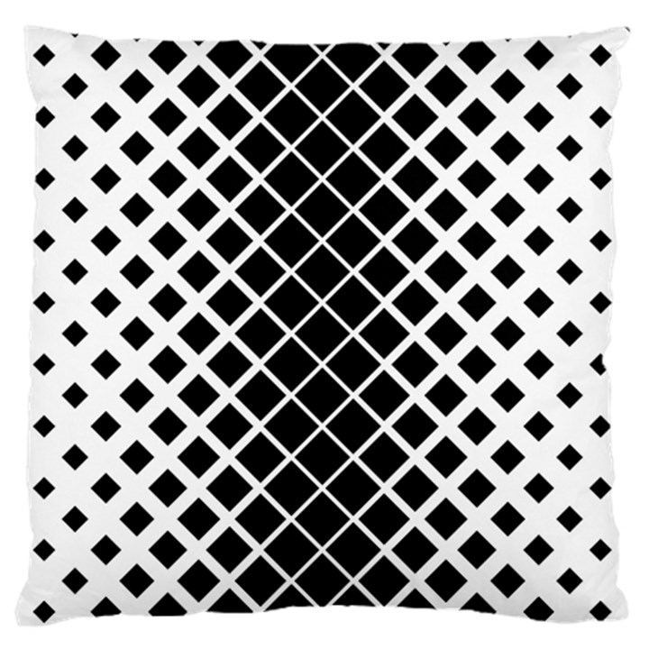 Square Diagonal Pattern Monochrome Large Flano Cushion Case (One Side)