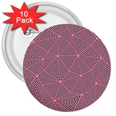 Purple Triangle Background Abstract 3  Buttons (10 Pack)  by Celenk