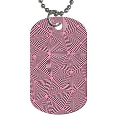 Purple Triangle Background Abstract Dog Tag (two Sides) by Celenk