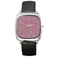 Purple Triangle Background Abstract Square Metal Watch by Celenk