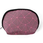 Purple Triangle Background Abstract Accessory Pouches (Medium)  Back