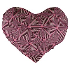 Purple Triangle Background Abstract Large 19  Premium Flano Heart Shape Cushions by Celenk