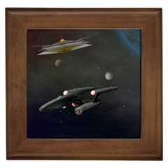 Space Travel Spaceship Space Framed Tiles by Celenk