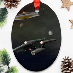 Space Travel Spaceship Space Ornament (oval) by Celenk