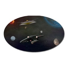 Space Travel Spaceship Space Oval Magnet by Celenk