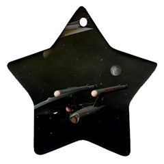 Space Travel Spaceship Space Star Ornament (two Sides) by Celenk