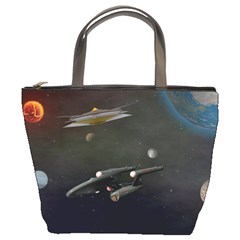 Space Travel Spaceship Space Bucket Bags by Celenk