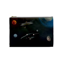 Space Travel Spaceship Space Cosmetic Bag (medium)  by Celenk