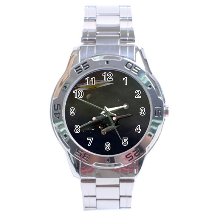 Space Travel Spaceship Space Stainless Steel Analogue Watch