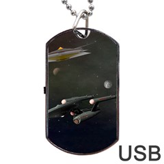 Space Travel Spaceship Space Dog Tag Usb Flash (one Side) by Celenk