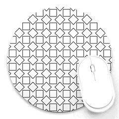 Square Line Stripe Pattern Round Mousepads by Celenk