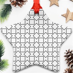 Square Line Stripe Pattern Ornament (star) by Celenk