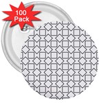 Square Line Stripe Pattern 3  Buttons (100 pack)  Front