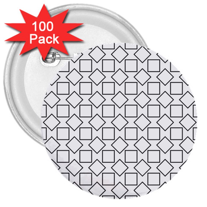 Square Line Stripe Pattern 3  Buttons (100 pack) 