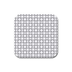 Square Line Stripe Pattern Rubber Square Coaster (4 Pack)  by Celenk